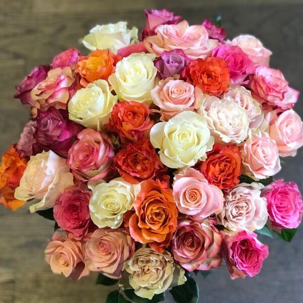 Bouquet XL de roses pastel